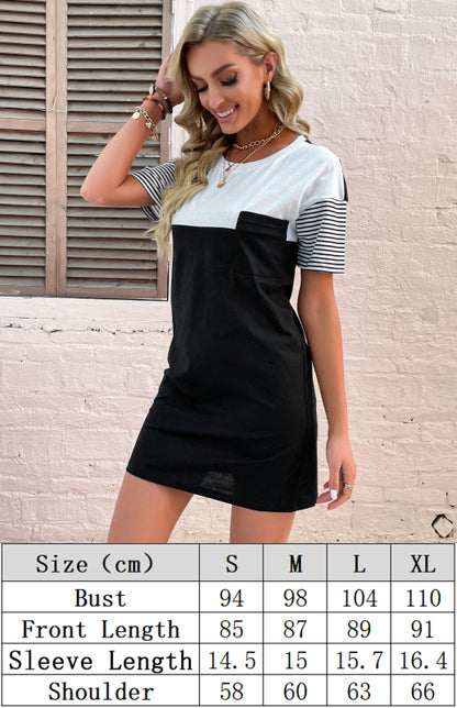 The 'Brooklyn' Striped Patchwork T-Shirt Dress