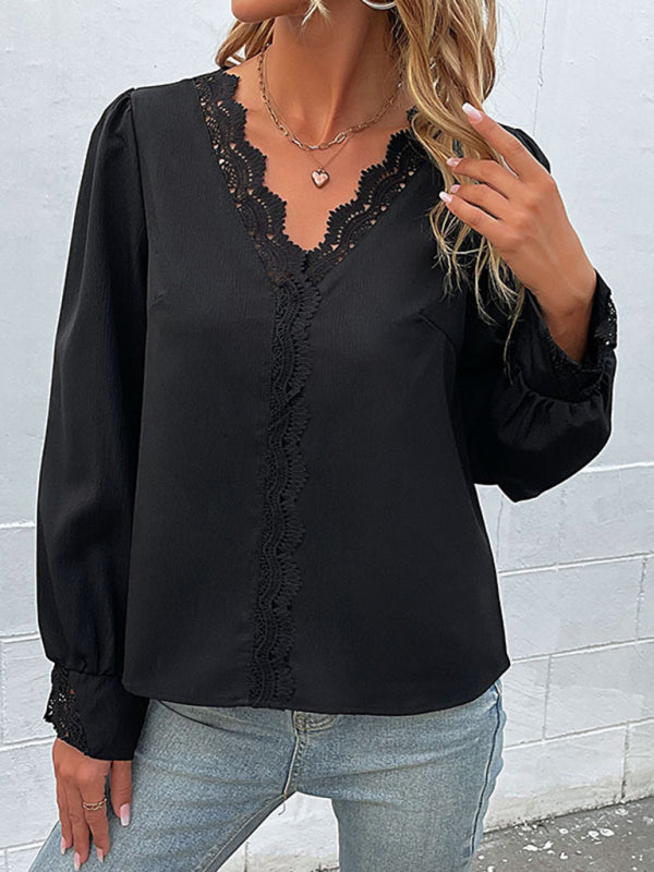 The 'Isabella' Lace Detail Woven Blouse