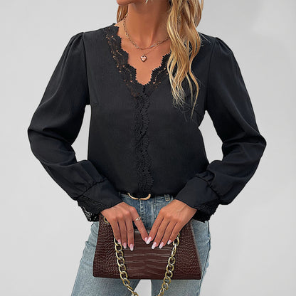 The 'Isabella' Lace Detail Woven Blouse