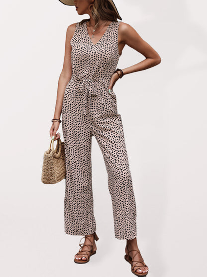 The 'Safari' Leopard Print Woven Jumpsuit