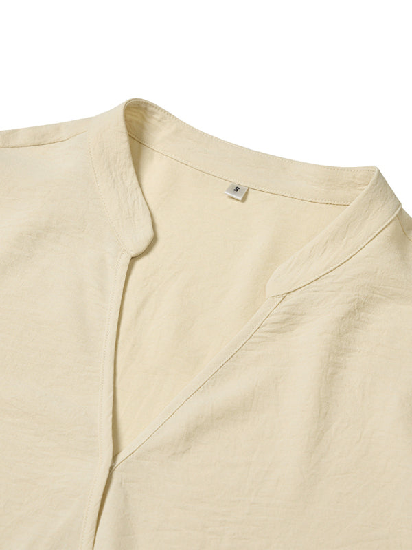 The 'Harper' Adjustable Roll-Sleeve V-Neck Top