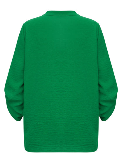 The 'Harper' Adjustable Roll-Sleeve V-Neck Top