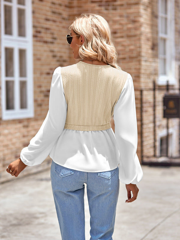 The 'Eden' Exposed Seam V-Neck Top