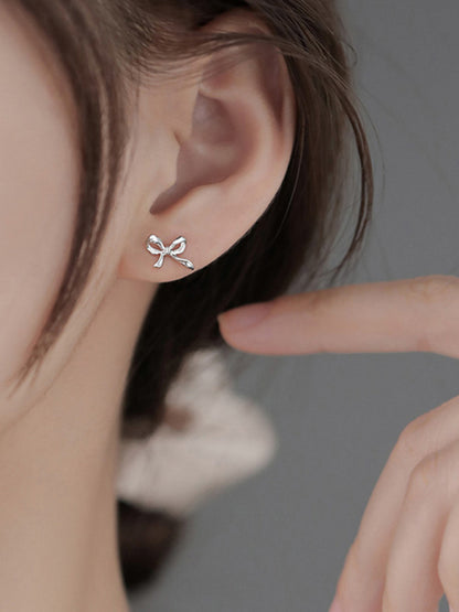 New retro bow earrings, elegant and high-end earrings, simple earrings for women
