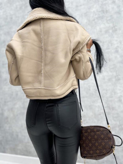 The 'Maverick' Lamb Wool Biker Jacket