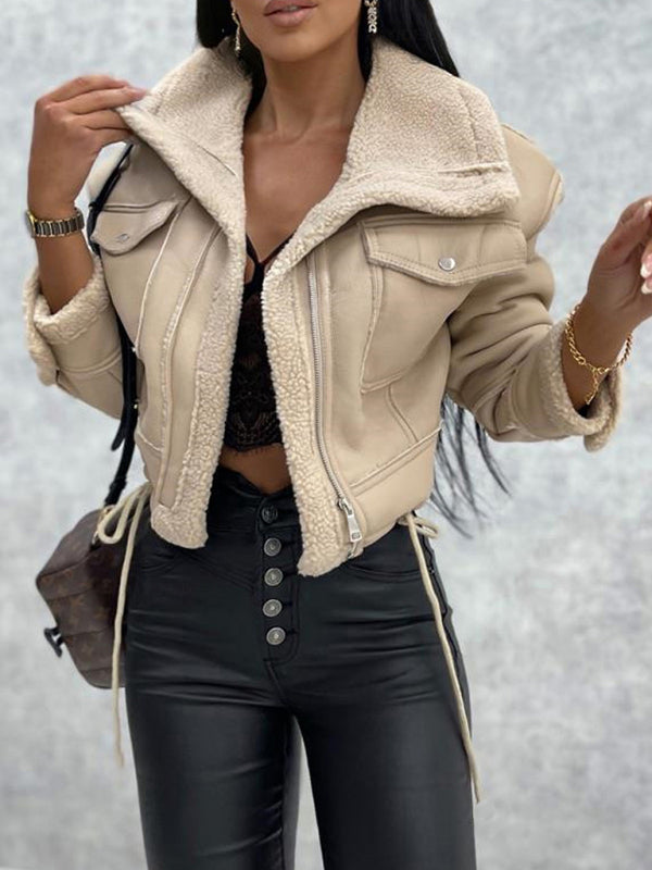 The 'Maverick' Lamb Wool Biker Jacket