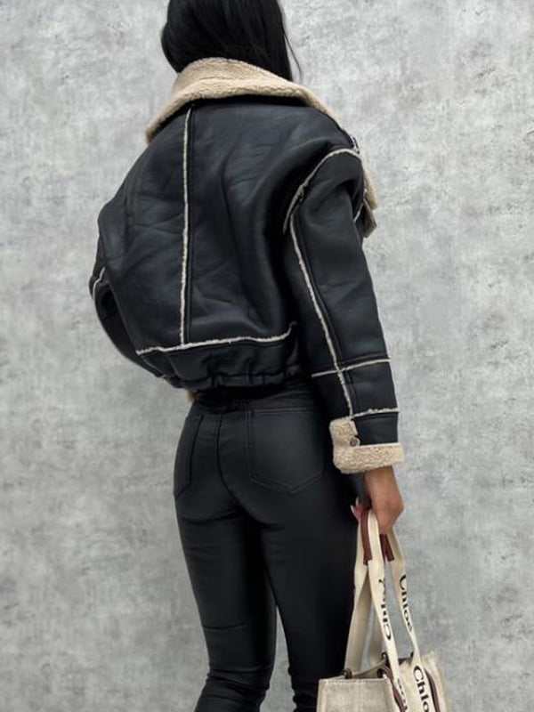 The 'Maverick' Lamb Wool Biker Jacket