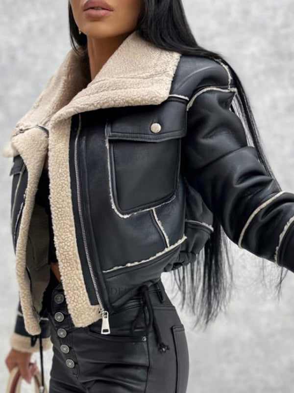 The 'Maverick' Lamb Wool Biker Jacket