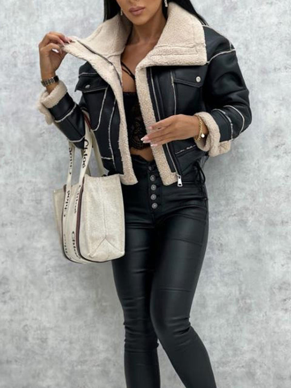 The 'Maverick' Lamb Wool Biker Jacket