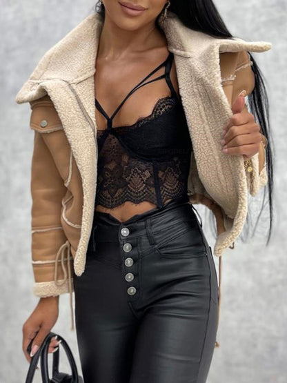 The 'Maverick' Lamb Wool Biker Jacket