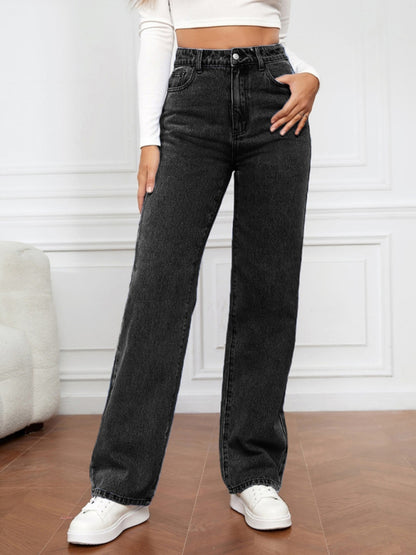 The 'Brooklyn' High-Waist Straight Leg Jeans