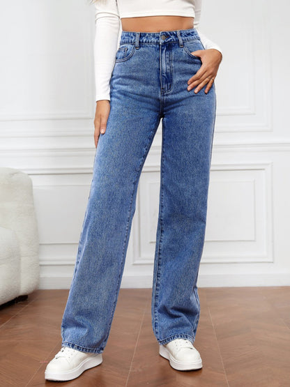 The 'Brooklyn' High-Waist Straight Leg Jeans