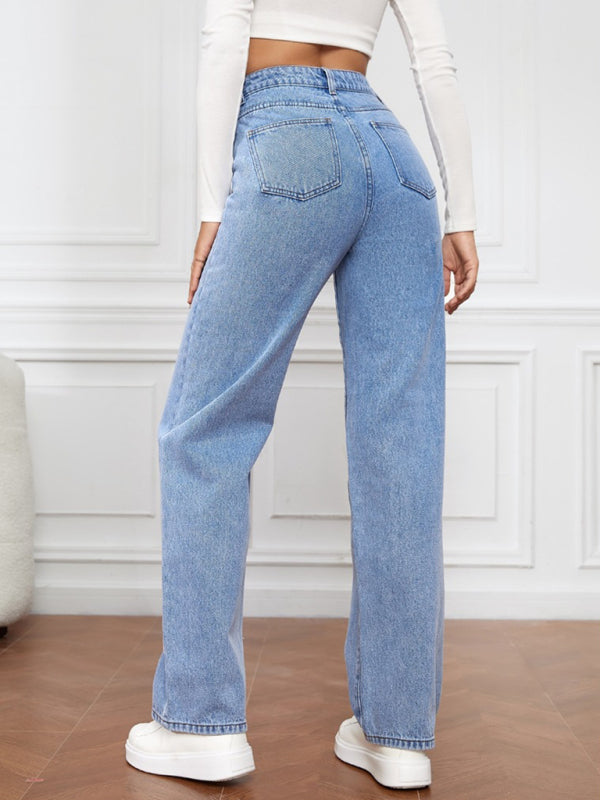 The 'Brooklyn' High-Waist Straight Leg Jeans