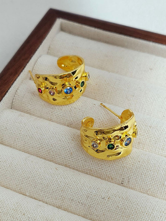 The Kaleidoscope Rainbow Zircon Hoop Earrings