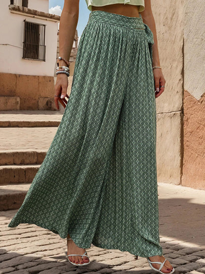 The 'Oasis' Lace-Up High-Waisted Wide-Leg Trouser