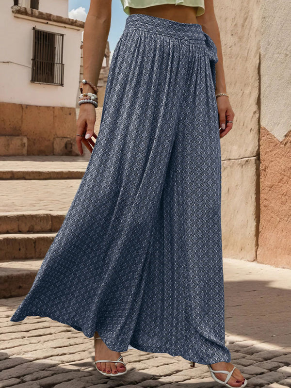 The 'Oasis' Lace-Up High-Waisted Wide-Leg Trouser