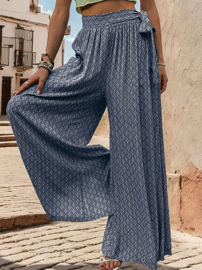 The 'Oasis' Lace-Up High-Waisted Wide-Leg Trouser