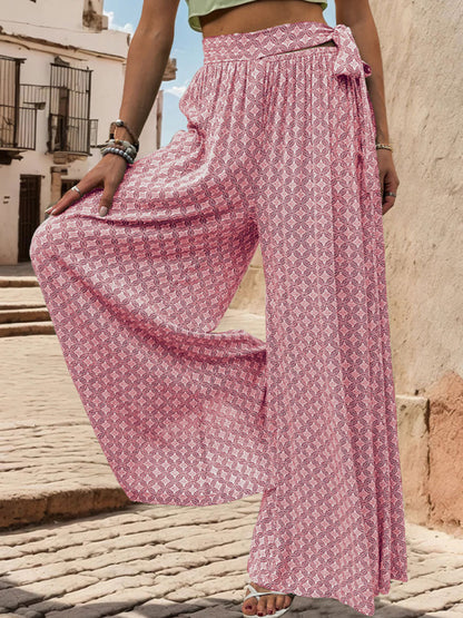 The 'Oasis' Lace-Up High-Waisted Wide-Leg Trouser