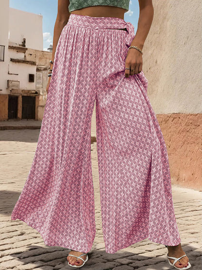 The 'Oasis' Lace-Up High-Waisted Wide-Leg Trouser