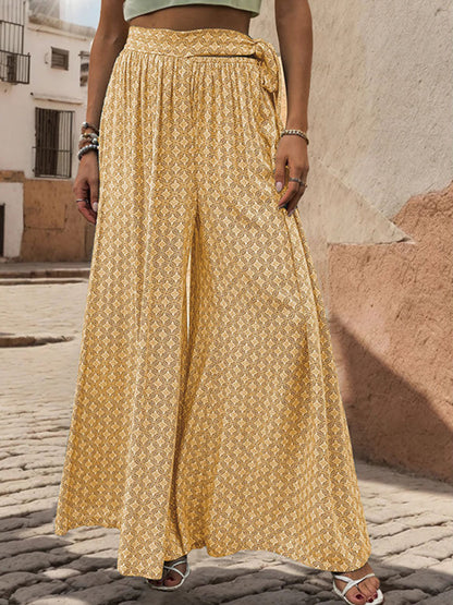 The 'Oasis' Lace-Up High-Waisted Wide-Leg Trouser