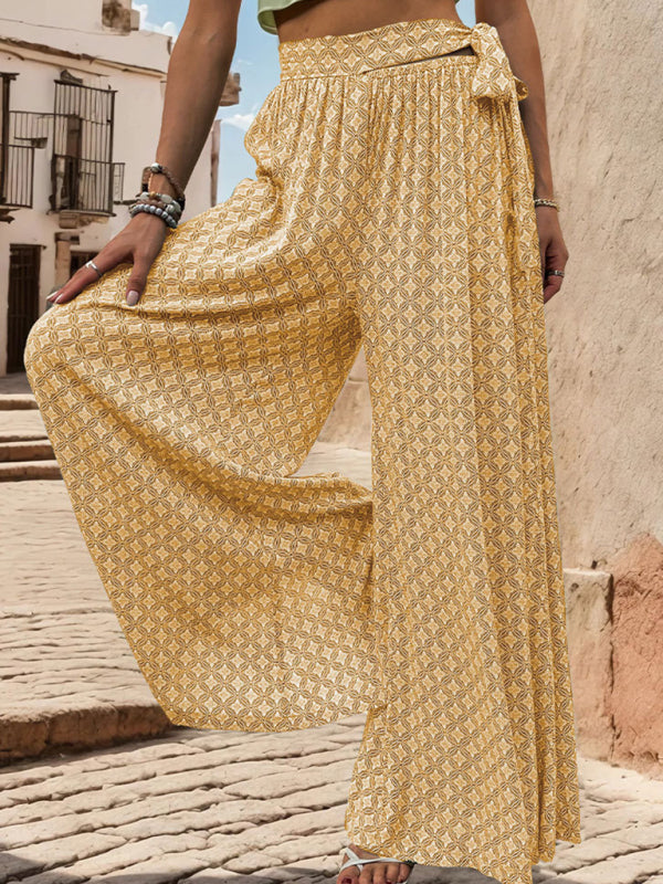 The 'Oasis' Lace-Up High-Waisted Wide-Leg Trouser