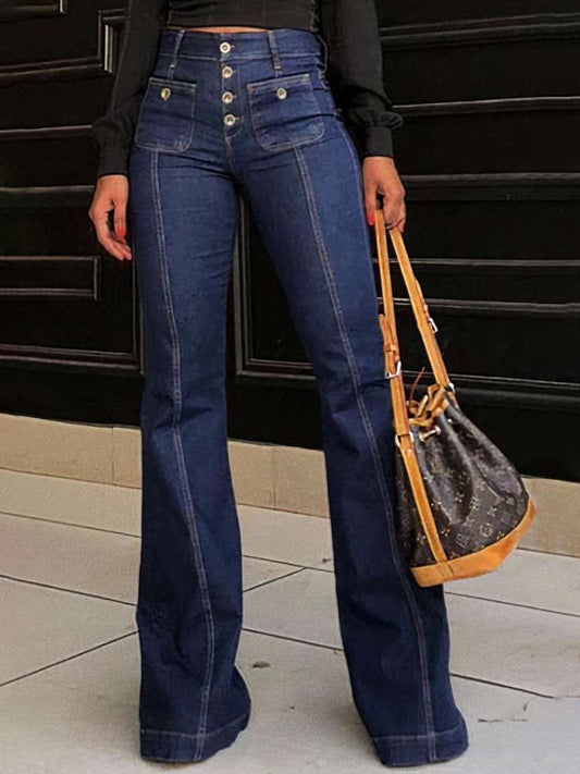 The 'Phoenix' Spliced High-Waist Flare Jeans