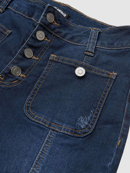 The 'Phoenix' Spliced High-Waist Flare Jeans