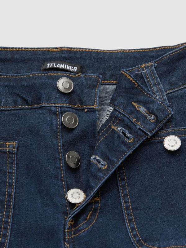 The 'Phoenix' Spliced High-Waist Flare Jeans