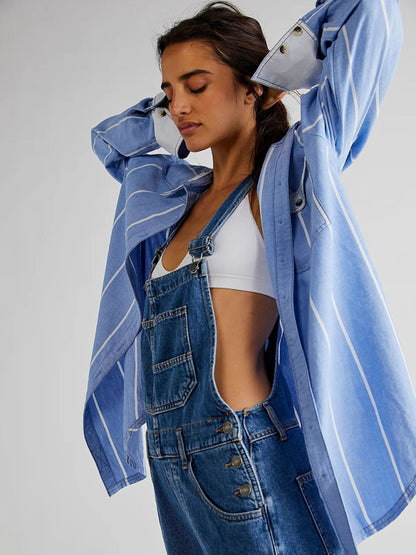 The Parker Relaxed Fit Denim Overalls