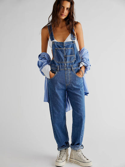 The Parker Relaxed Fit Denim Overalls