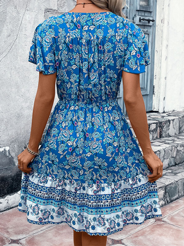 The 'Nomad' Bohemian V-Neck Floral Dress