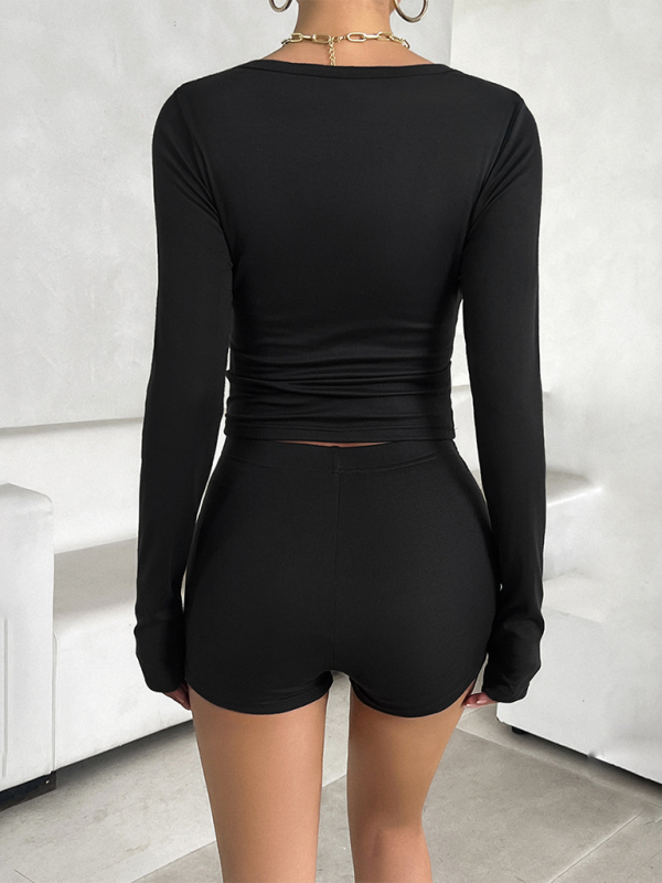 The 'Eclipse' Slim Fit Long Sleeve & Shorts Set
