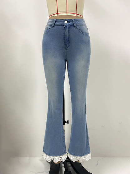 The 'Isabella' Lace-Hem Bootcut Jeans