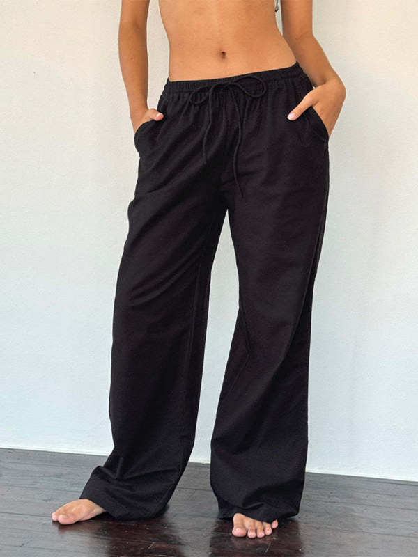 The 'Weekend-Stripe' Loose Fit Drawstring Lounge Trousers