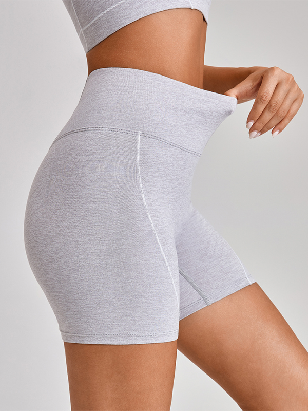 Women’s Contrast Color Yoga Set – Spaghetti Strap Bra & High-Waist Shorts | Mazify