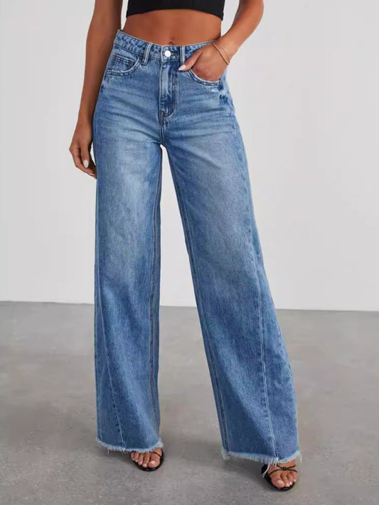 The Brooklyn Side-Panel Wide-Leg Jeans