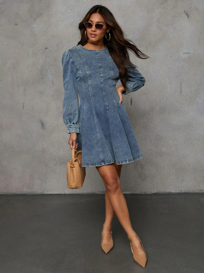 Artisan Patchwork Denim Maxi Dress | Casual & Chic Style