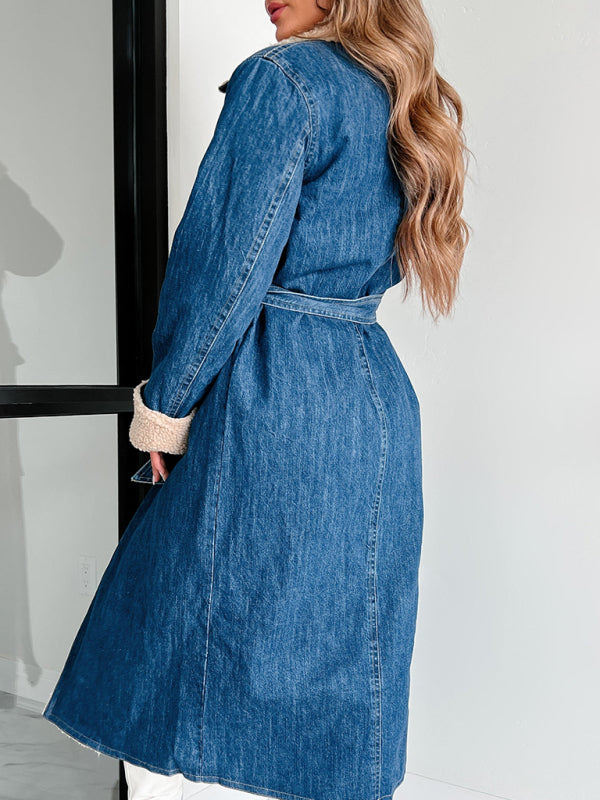 The 'Aspen' Sherpa-Lined Quilted Denim Coat