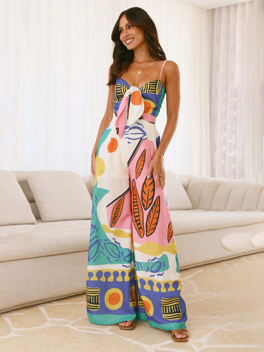 The Abstract Muse Printed Strap Jumpsuit