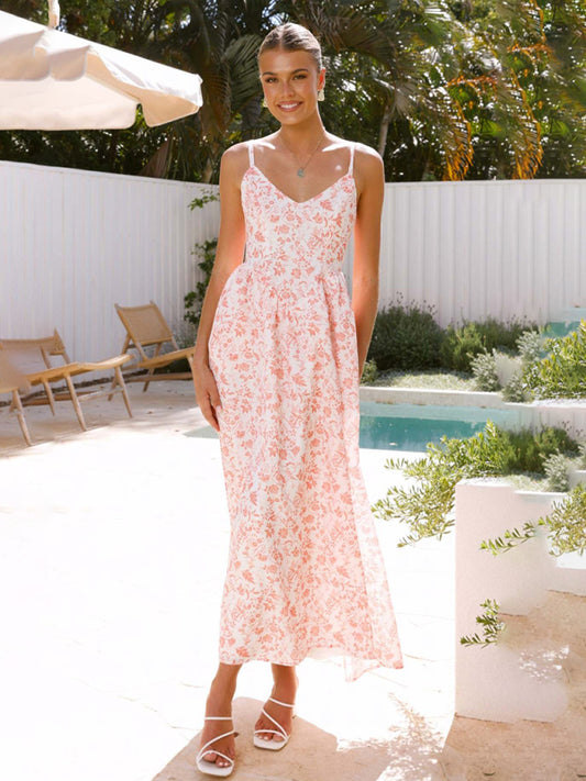 The Amalfi Bow-Back Halter Maxi Dress