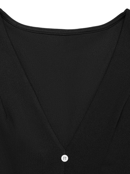Long-sleeved contrast skirt with ruffled autumn dress