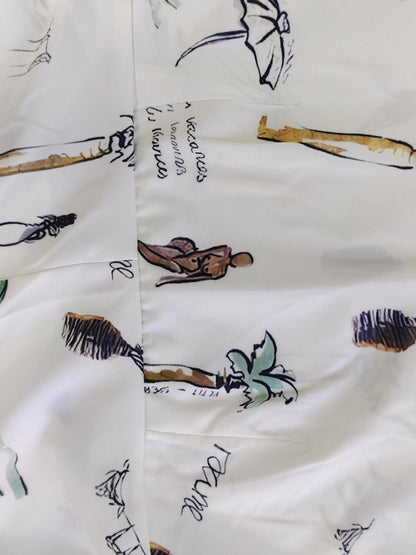 Women's Sleeveless Lace-up Suspender Sexy Print Dress