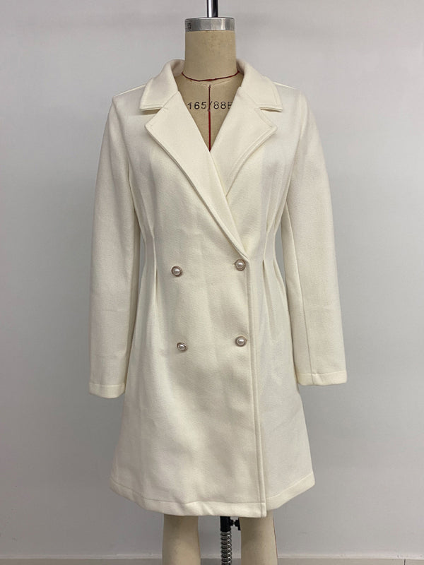 The 'Parisienne' Pearl-Button Wool Coat