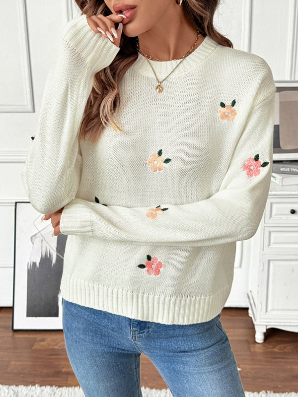 Sweet crew neck pullover sweater