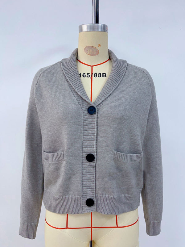 Flag Print Cardigan Casual Loose Long Sleeve V-Neck Sweater