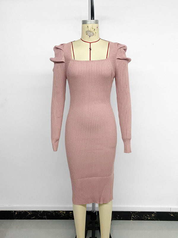 The Kensington Square Neck Knit Dress | Timeless Retro Elegance