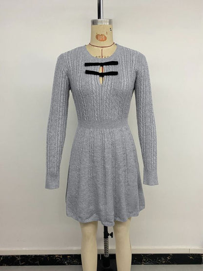 The 'Amour' Bow-Detail Knit Mini Dress