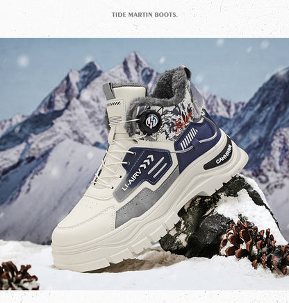 knight-style high-top winter shoes for men
