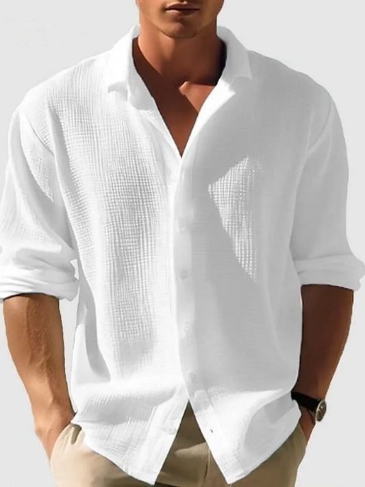  Front view of plus size collared shirt