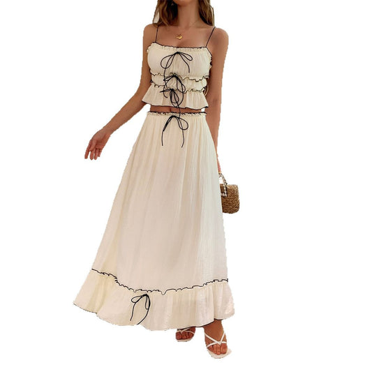 Front view of seaside two-piece set for women
